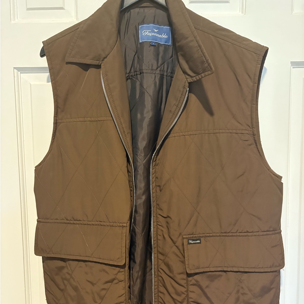 Faconnable Men's Brown Quilted Vest